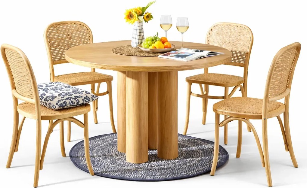 Okrągły rustykalny stół z 4 krzesłami T9-Z46