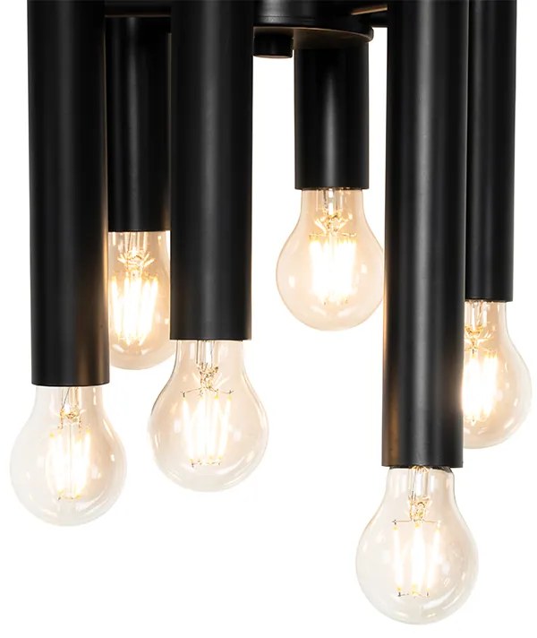 Lampa wisząca w stylu art deco czarna 12-świateł - Tubi ArtDeco Oswietlenie wewnetrzne