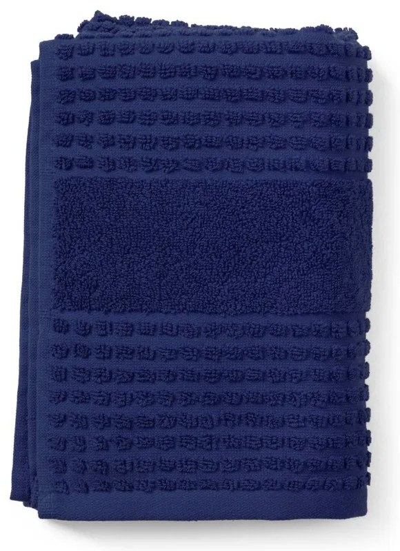 Ciemnoniebieski ręcznik z bawełny organicznej frotte 50x100 cm Check – JUNA