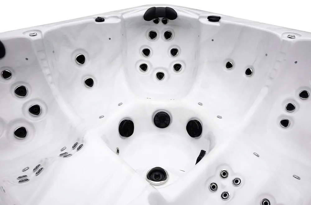 JACUZZI OGRODOWE PREMIUM WANNA SPA 5-OSOBOWA WHITE OBUDOWA BROWN 195x195 CM