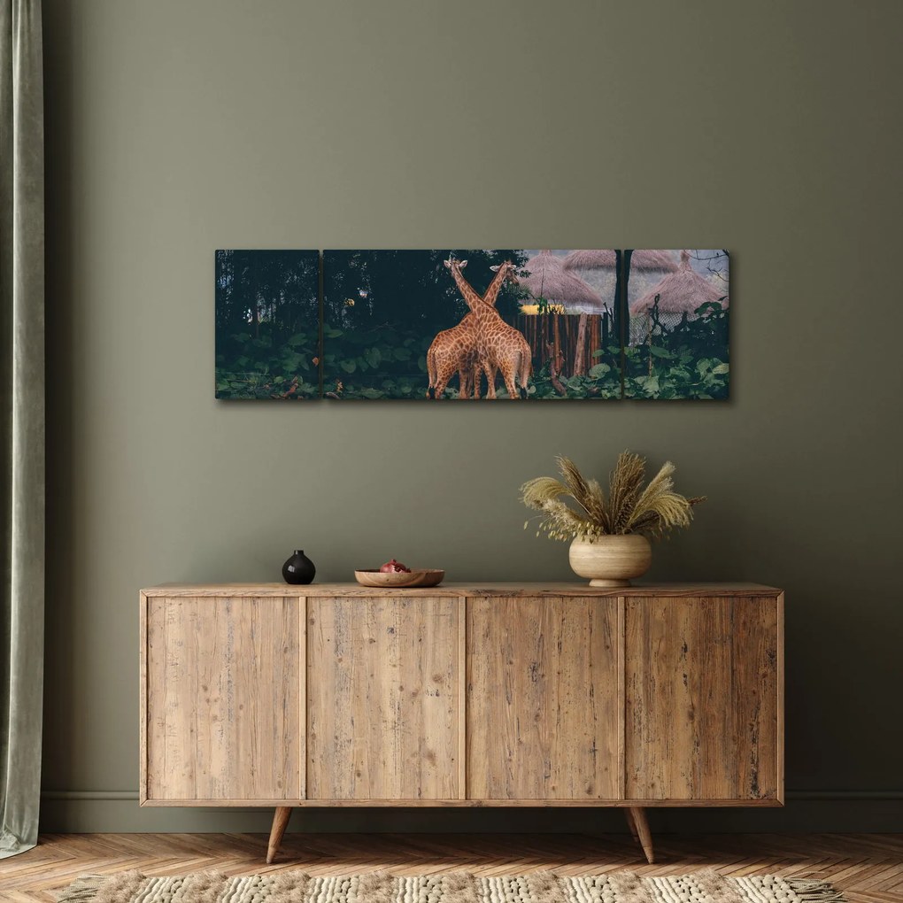 Obraz dwóch żyraf (170x50 cm)