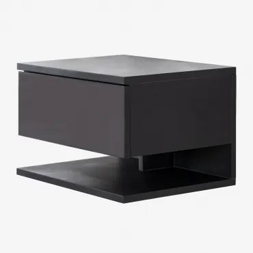 Zestaw 2 Prostokątnych, Wiszących Szafek Nocnych 40x30 Cm Z Szufladą Griviza Czarna - Sklum