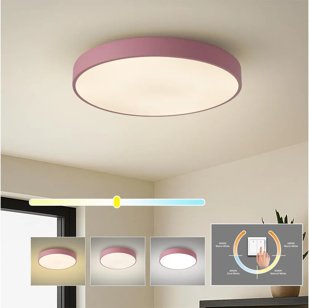 Brilagi - Oprawa sufitowa LED POOL LED/60W/230V 3000/4000/6000K 50 cm różowa