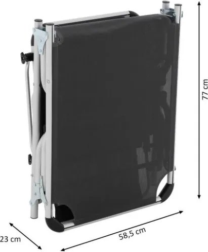 Leżak ogrodowy, składany z daszkem, antracyt 187 cm