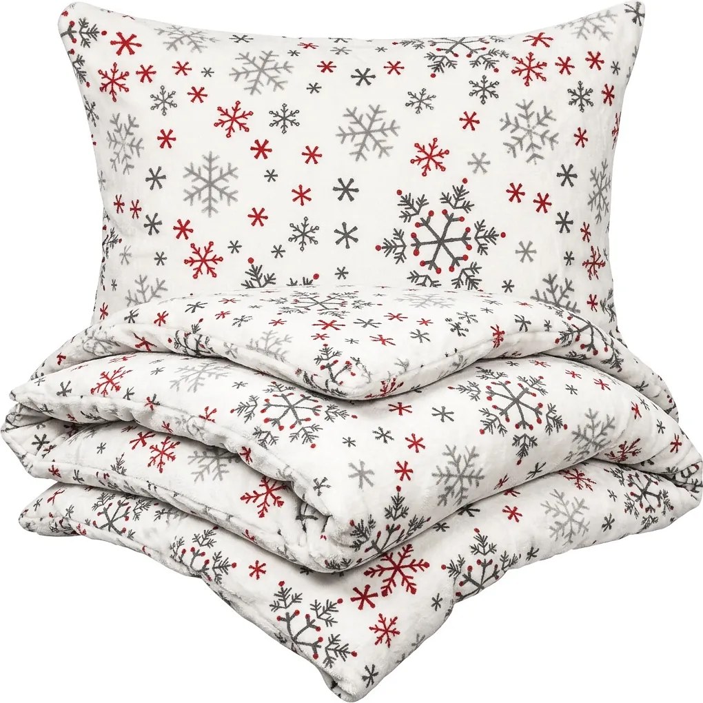 4Home Pościel mikroflanela Snowflakes, 160 x 200 cm, 70 x 80 cm, 160 x 200 cm, 70 x 80 cm