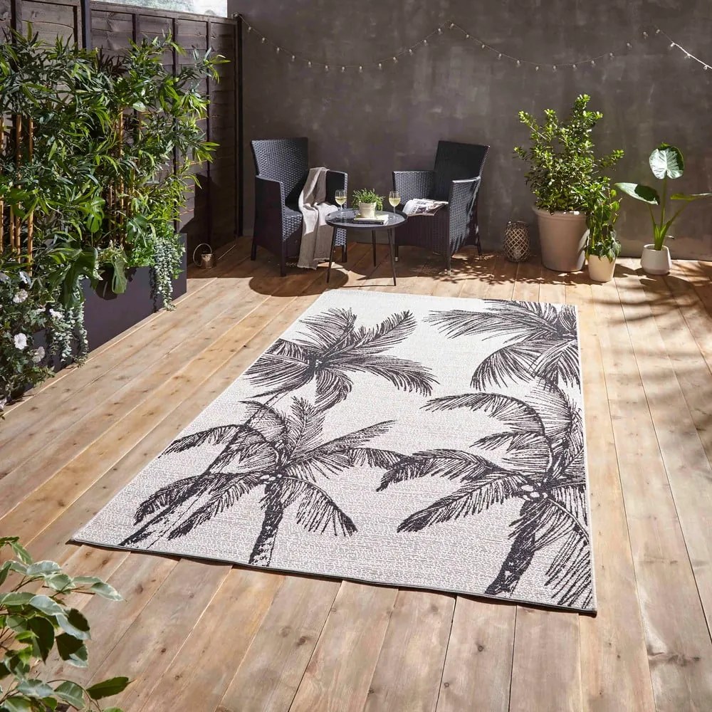 Czarno-kremowy dywan odpowiedni na zewnątrz 160x220 cm Miami – Think Rugs