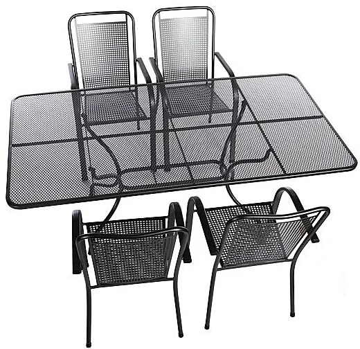 Metalowy zestaw ogrodowy SAVANA I. 1 + 4 Stół prostokątny 160x95 cm (CT0311)