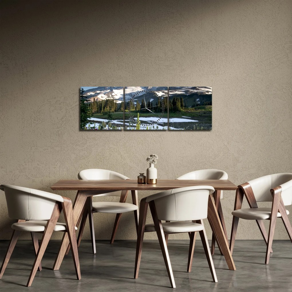 Obraz - Mount Rainier (z zegarem) (90x30 cm)