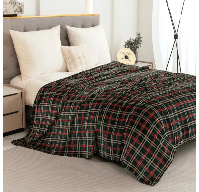 Mikropluszowy koc GLENMOORE, zielony Rozmiar: 160 x 200 cm