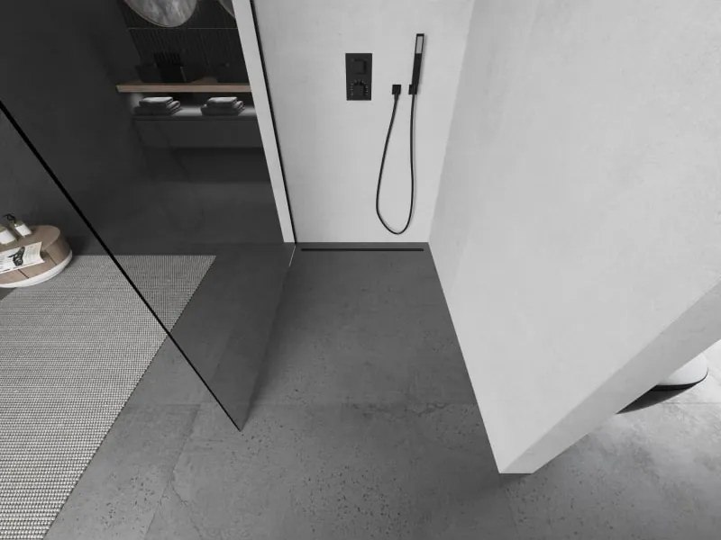 Mexen Kioto ścianka prysznicowa Walk-in 80 x 200 cm, transparent 8 mm, czarna - 800-080-101-70-00