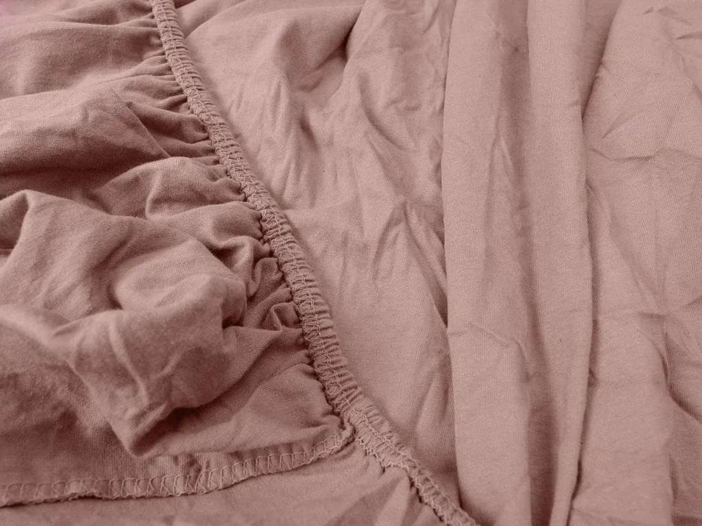 PrzytulneMieszkanie.pl Prześcieradło Jersey jasnoróżowe 200 x 220 cm