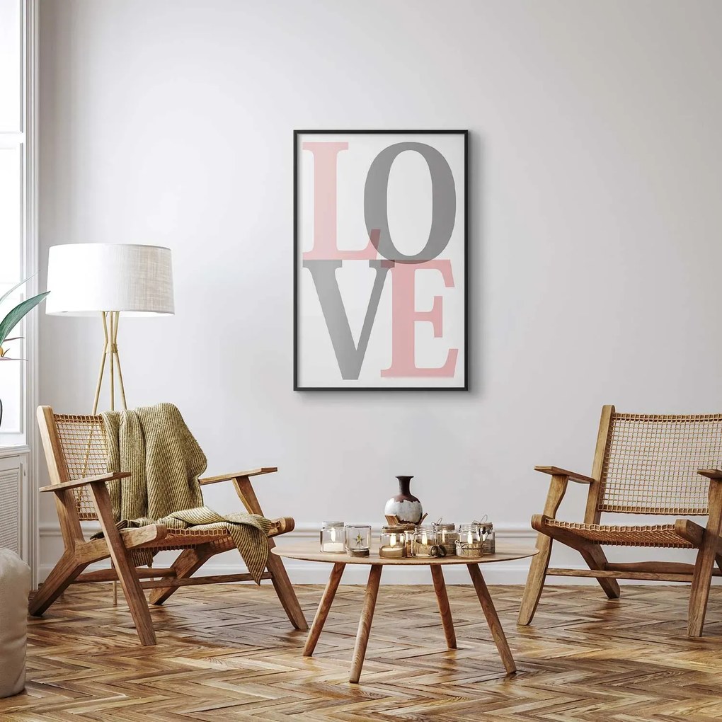 Plakat Szara miłość 40x60 cm z ramą czarną bez marginesu ARTGEIST B