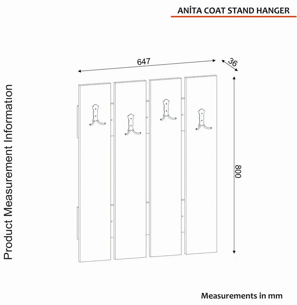 Wieszak ścienny Anita White