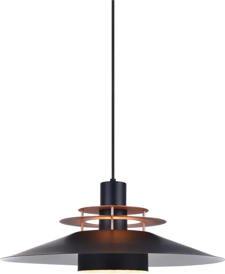 Halo Design 744503 - Lampa wisząca na przewodzie RIVOLI 1xE27/40W/230V Ø 50 cm czarna/miedziana