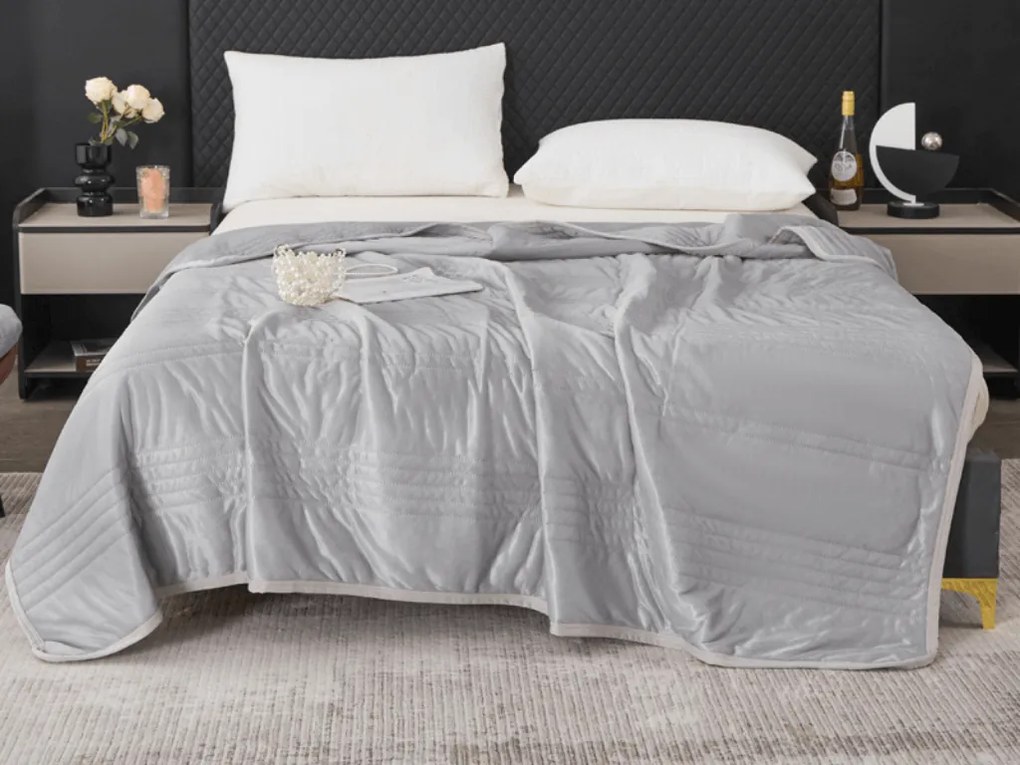 Chłodząca letnia kołdra CELIA, szara Rozmiar: 200 x 220 cm