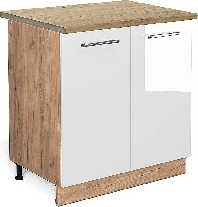 Szafki kuchenne biały wysoki połysk 80x60x82 fame-line