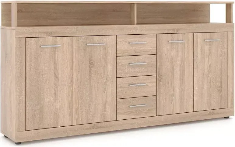 Komoda Meshmatics z szufladami i otwartymi wnękami 190cm – elegancka i pojemna