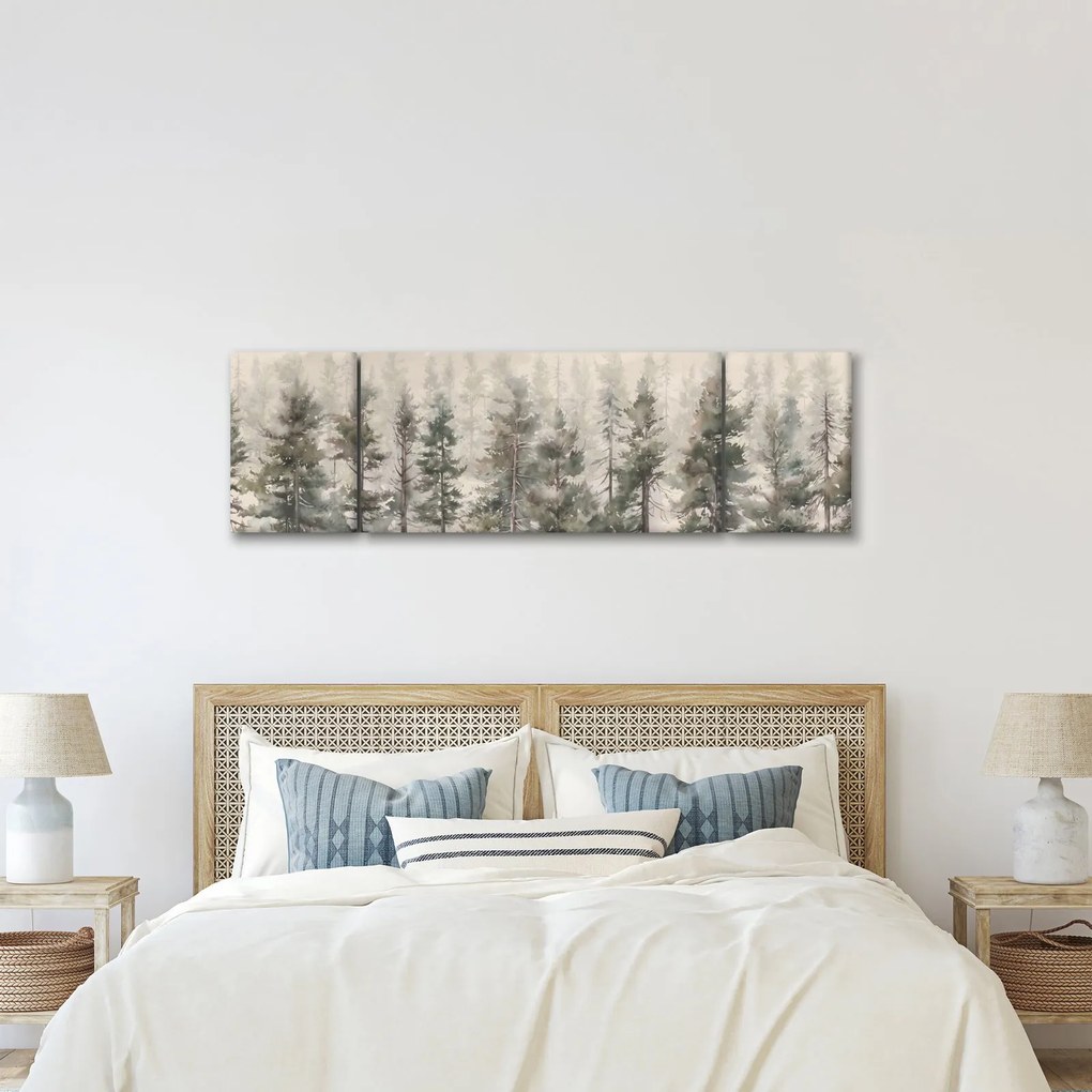 Obraz - Pine forest I., aquarel (170x50 cm)