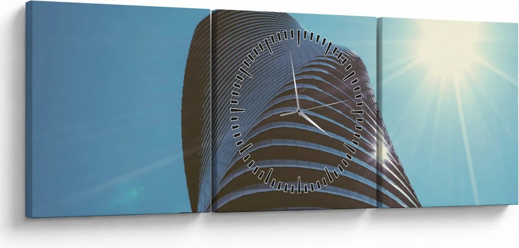 Obraz - Architektura (z zegarem) (90x30 cm)