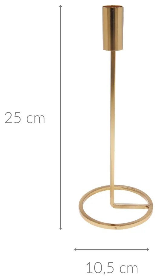 Minimalistyczny świecznik na jedną świecę, 25 cm