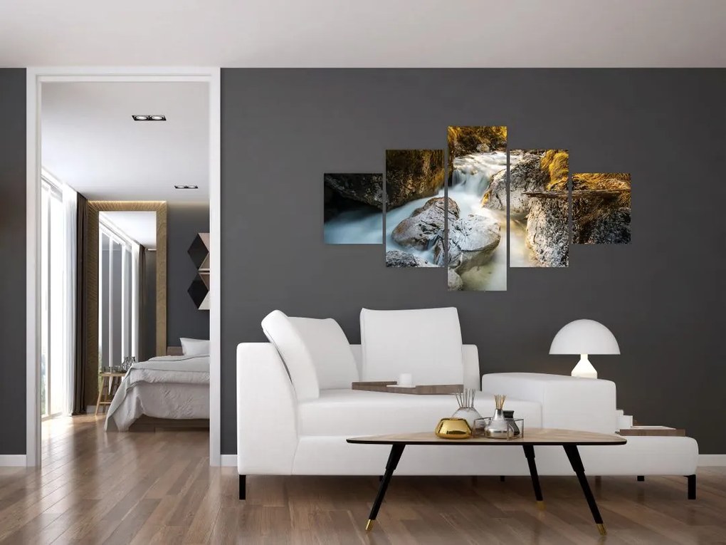 Obraz - Strumień leśny (125x70 cm)