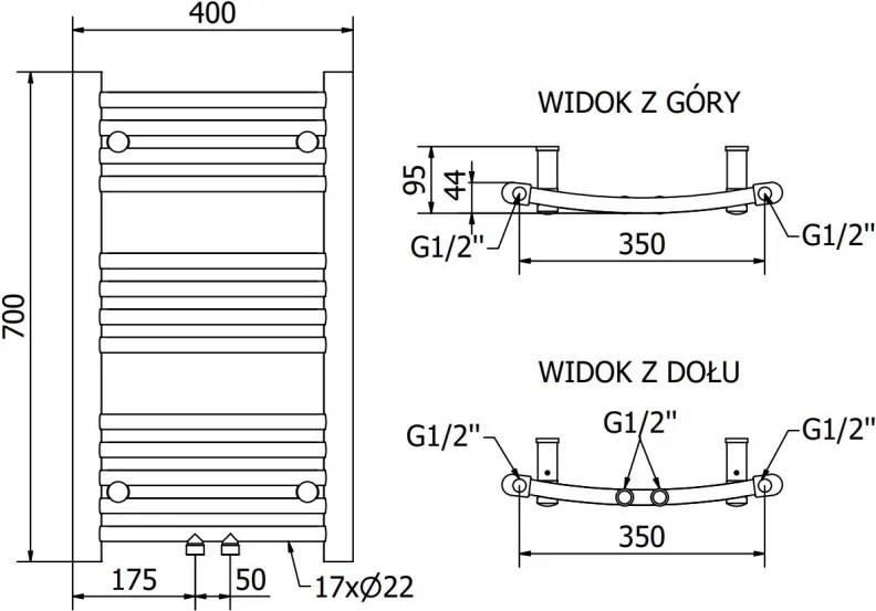 Mexen Ares grzejnik elektryczny 700 x 400 mm, 300 W, antracyt - W102-0700-400-2300-66
