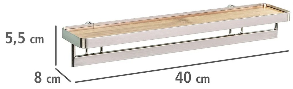 Półka kuchenna na przyprawy z relingiem Bamboo Premium, WENKO