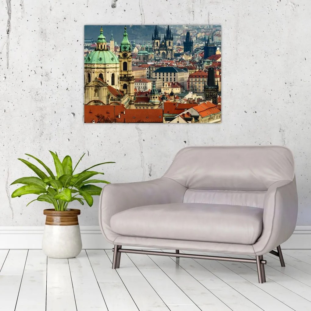 Obraz na szkle - Panorama Pragi (70x50 cm)