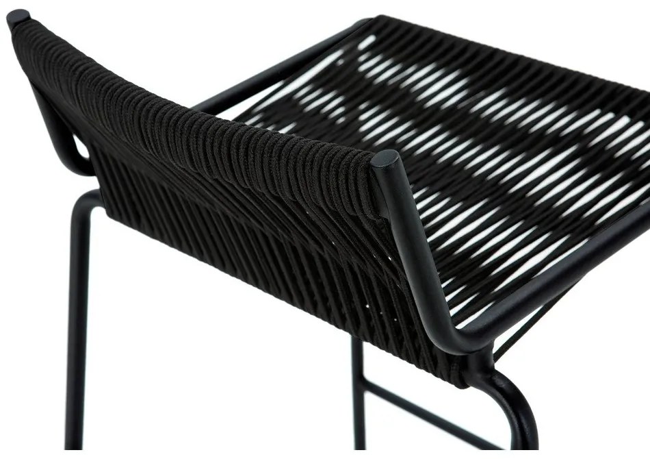 Czarny metalowy hoker (wysokość siedziska 65 cm) Emily – Marckeric