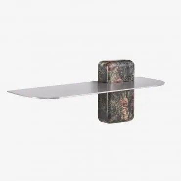 Półka Ścienna Do Łazienki Ze Stali Nierdzewnej Serbian ↔︎ 45 Cm & Marble Green Forest - Sklum