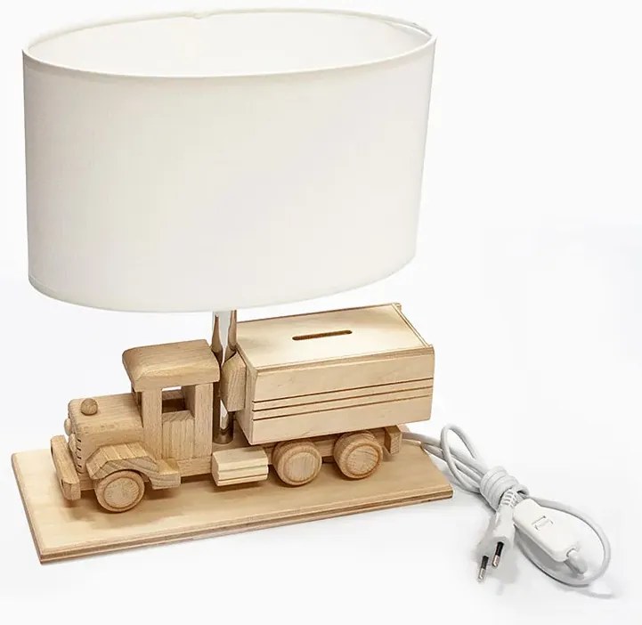 Biała lampka dziecięca ciężarówka ze skarbonką - S190 E4-H82