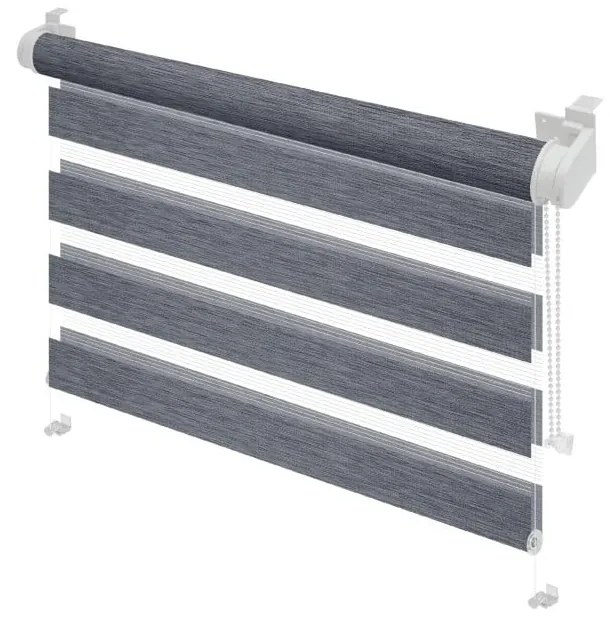 Antracytowa roleta dzień i noc 42,5x150 cm Zebra Silvalin – Gardinia
