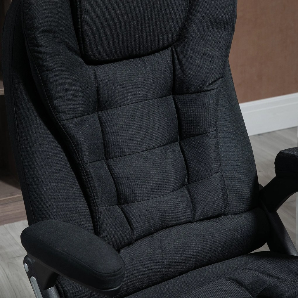 Vinsetto Fotel biurowy obrotowy ergonomiczny z pianką i materiałem lnopodobnym szary | Aosom PL