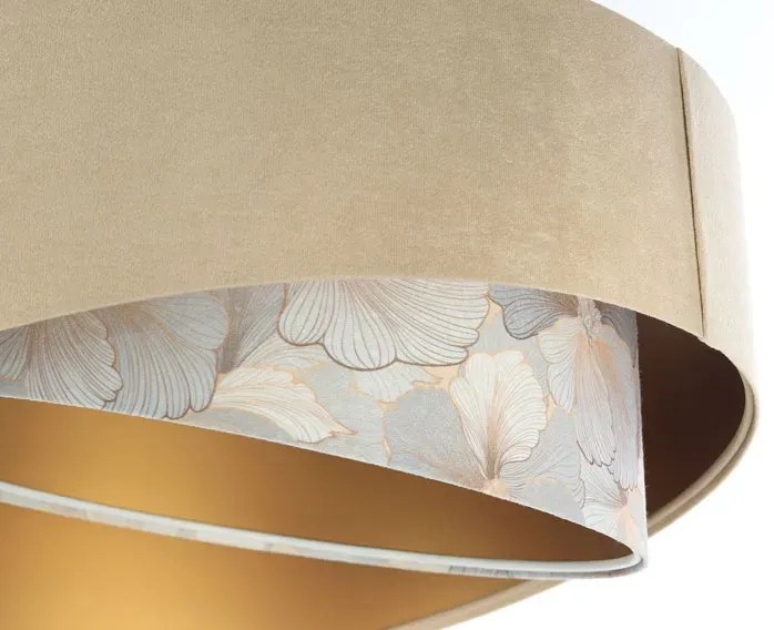 Ciemnobeżowa lampa wisząca welurowa L2-H83