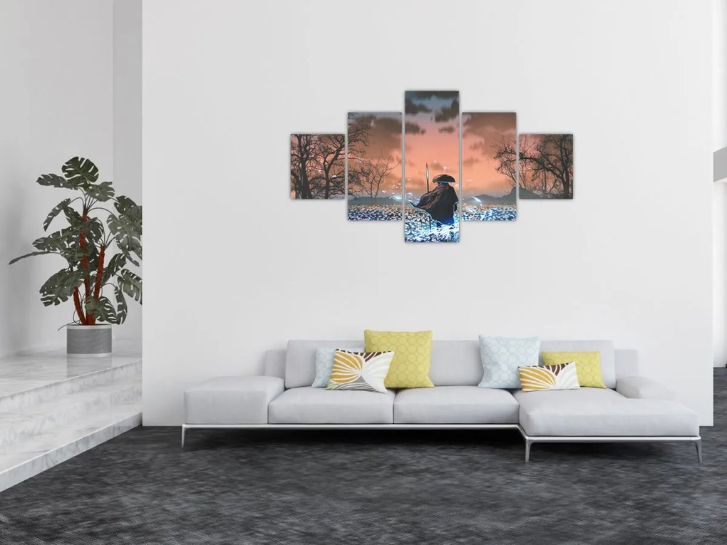 Obraz - Ilustracja przedstawiająca wojownika (125x70 cm)