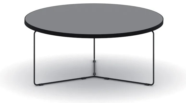 Okrągły stół konferencyjny TENDER, wysokość 27,5 cm, średnica 90 cm, grafit