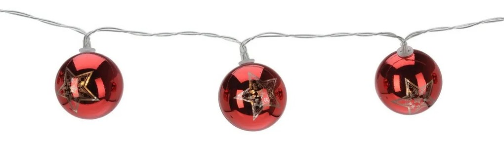 Świąteczny łańcuch świetlny Stars, 120 cm, 10 LED, kolor miedziany, na baterie