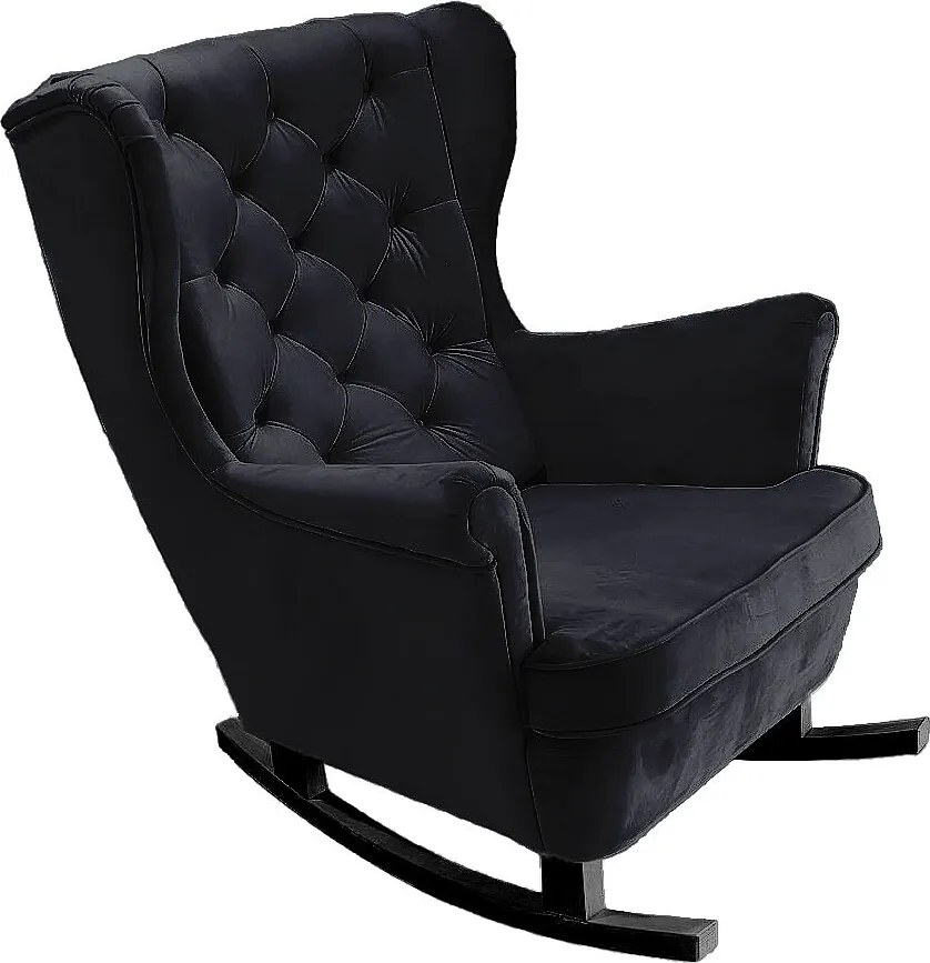 Fotel Relax z Tapicerowanym Siedzeniem i Podłokietnikami, Fotel TV 102x81x95cm Czarny_29862