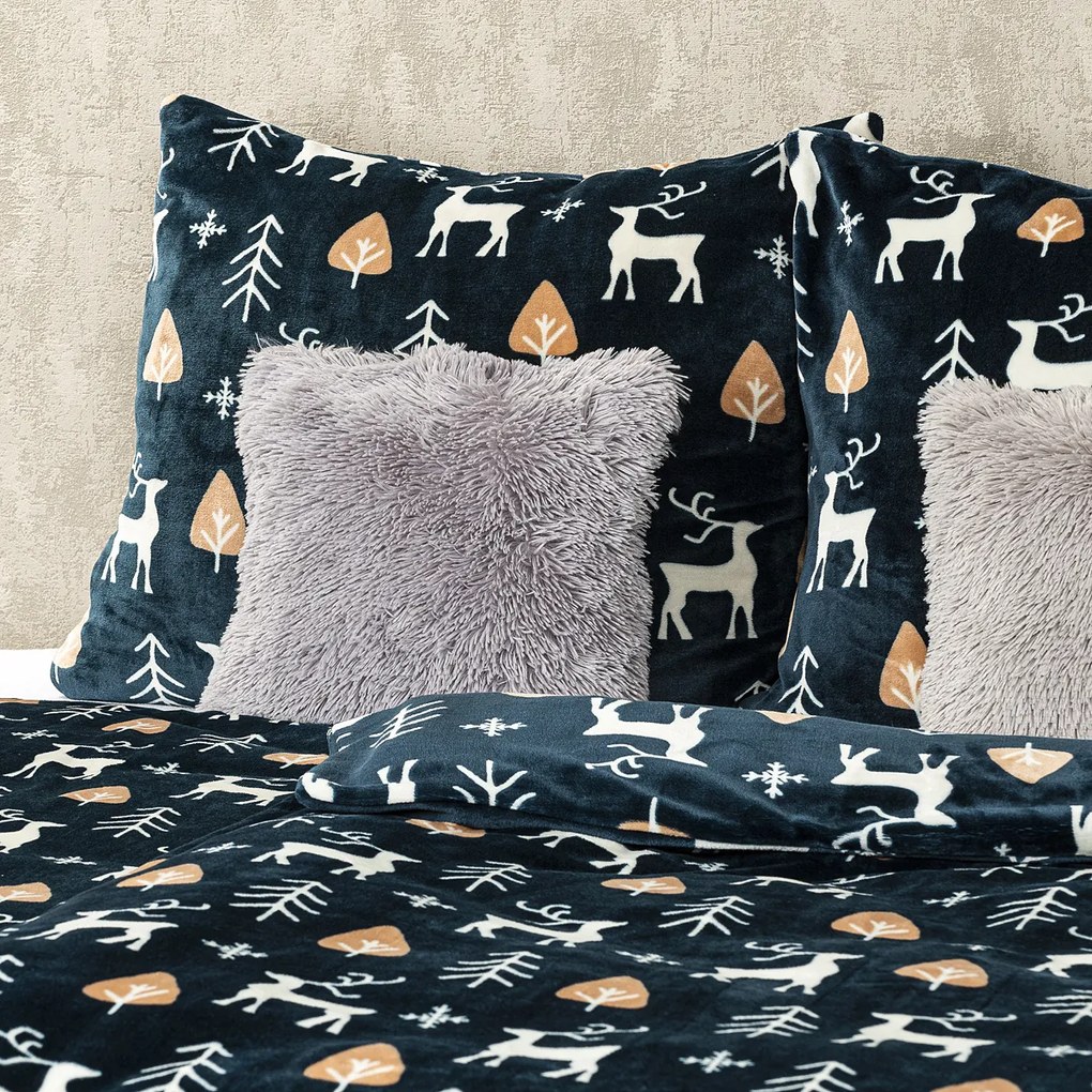 4Home pościel mikroflanela Nordic Deer, 140 x 220 cm, 70 x 90 cm