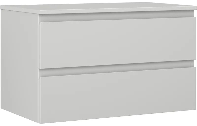 Mexen Orio szafka łazienkowa podumywalkowa 80 cm z blatem, 2 szuflady, szara mat - 91A10-08047-2-BFFC62