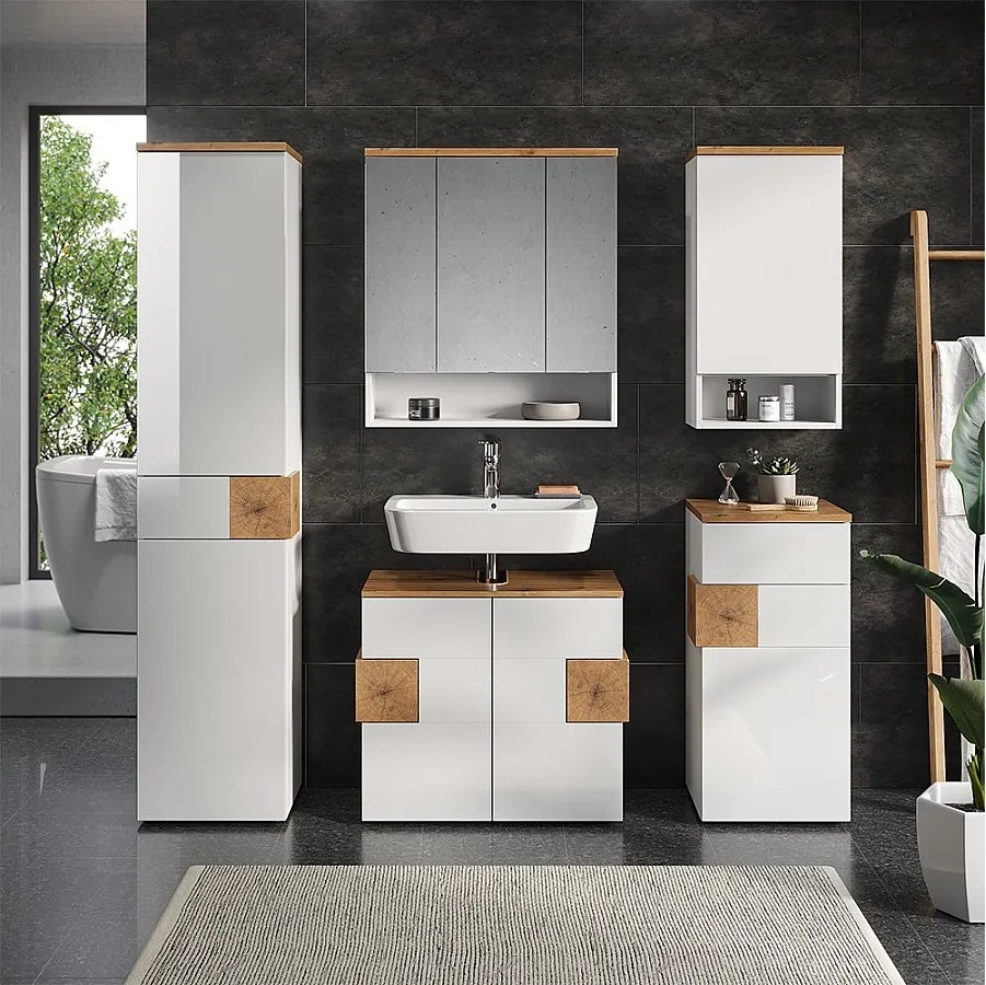 Zestaw mebli łazienkowych biały 73x37x64 eden