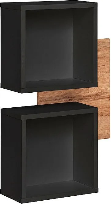 Półka EASY czarna/dąb wotan