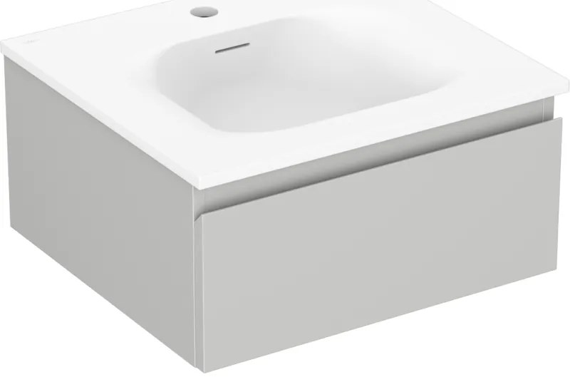 Mexen Orio szafka łazienkowa 50 cm z umywalką Vela, 1 szuflada, szara mat/biała mat - 91A10-05023-1-BF62-W23M01
