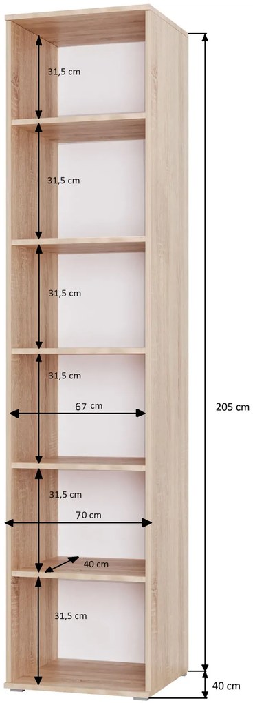 Biały skandynawski regał młodzieżowy 70 cm T9-D20