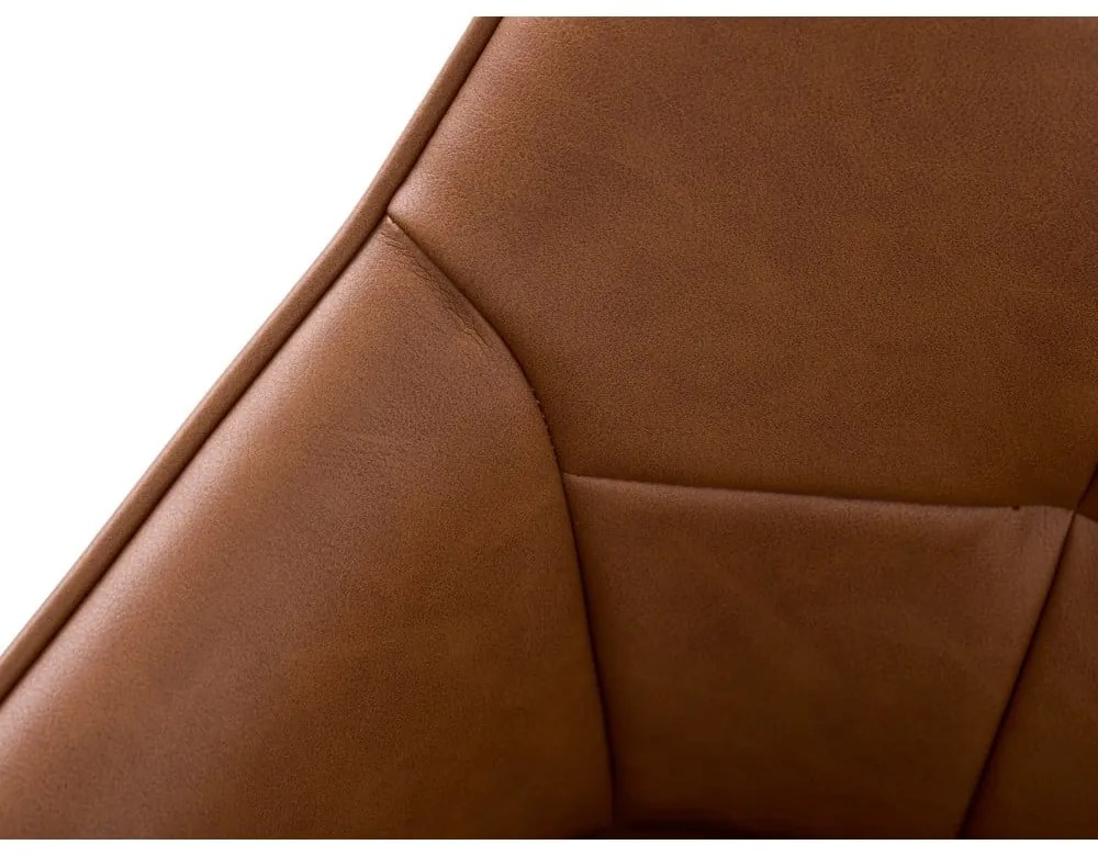 Brązowe krzesła z imitacji skóry z podłokietnikami zestaw 2 szt. Nolan Square – Unique Furniture