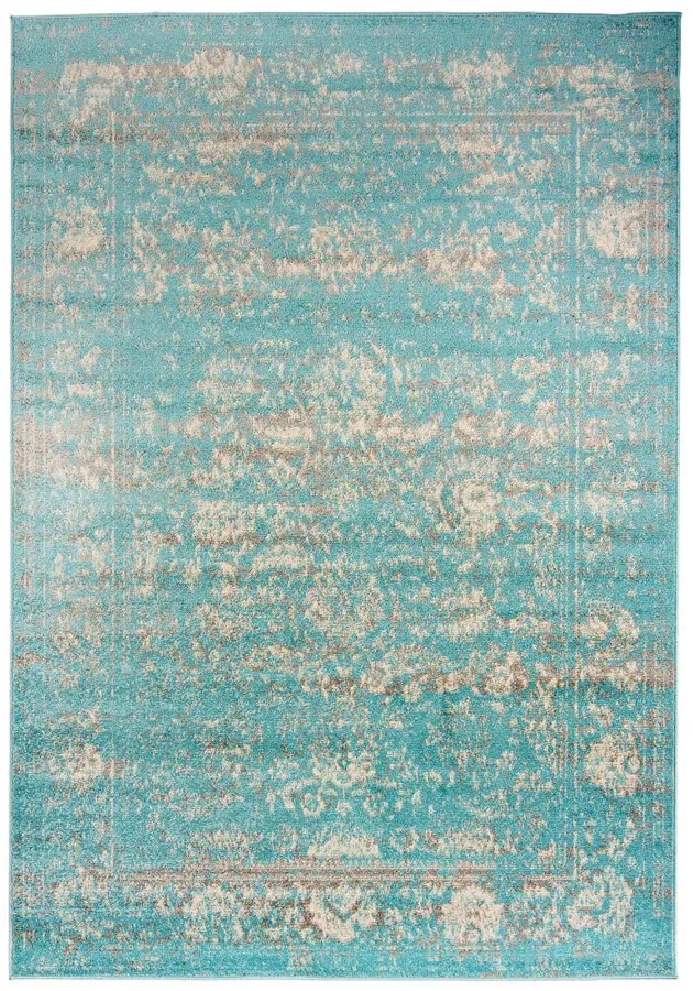 Turkusowy dywan w stylu vintage H0-T38