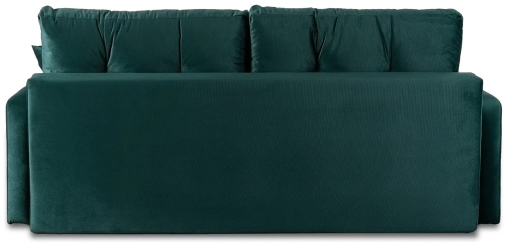Sofa z Funkcją Spania FAVIO Wersalka Rozkładana Dwuosobowa Welurowa Zielona Nowoczesna do Salonu