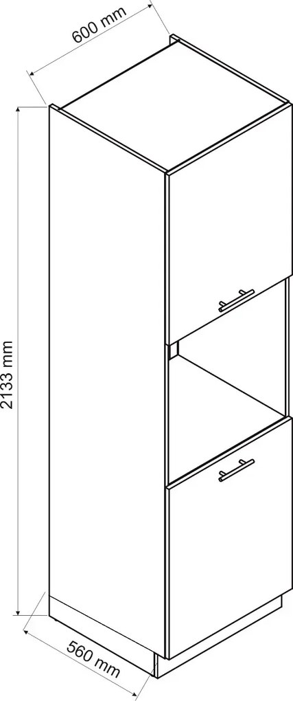 Szafka pod piekarnik 60 DENIS D60 PK/2133 P/L czarna mat STOLKAR