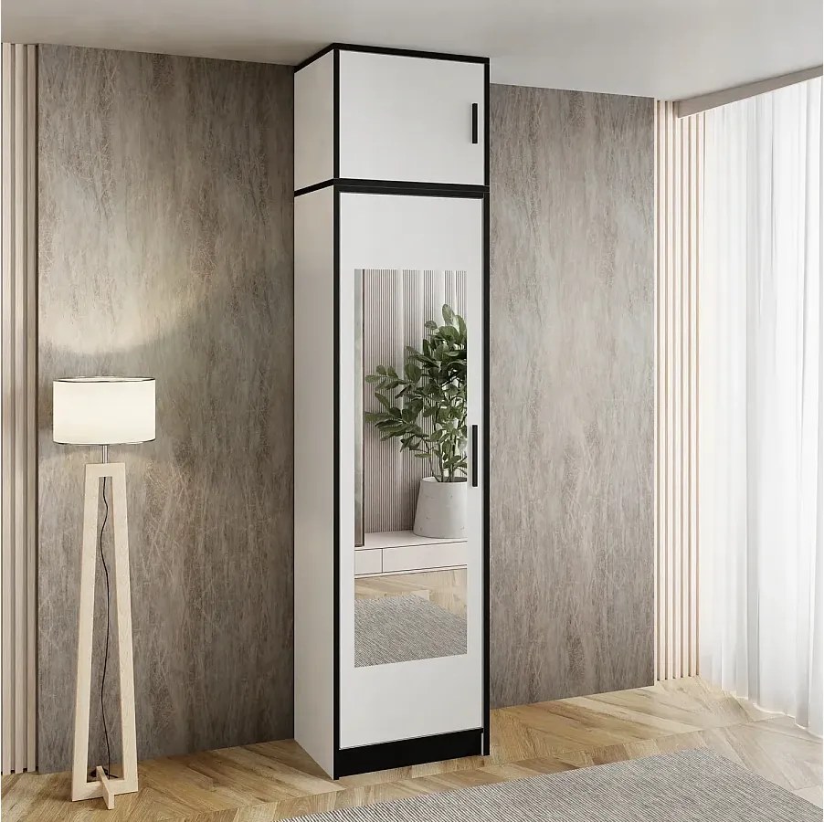 Szafa jednodrzwiowa DIOR 54 biały 1D z nadstawką