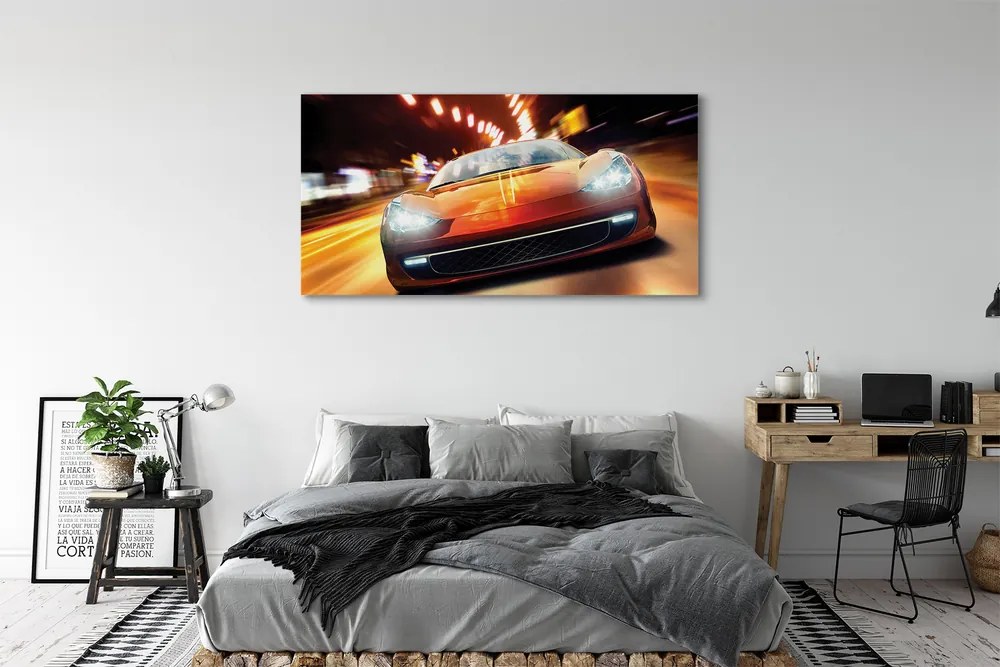 Fotoobraz na płótnie Sportowe Auto w Blasku Miasta